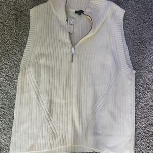 Talbots Cream Ribbed Cowl Neck Sweater